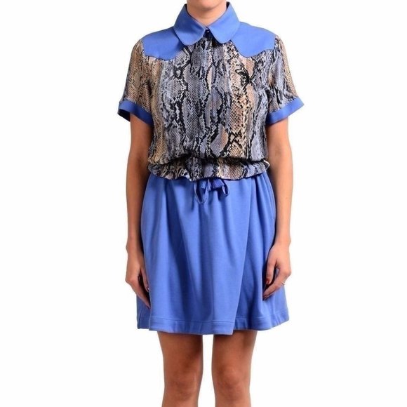 Just Cavalli Women's Multi-Color Short Sleeve Sheath Dress US S IT 40